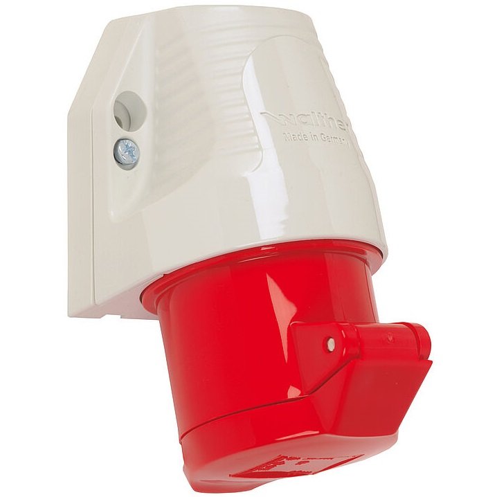 Фото Розетка настінна СЕЕ-тип 4 пол.х16А, 400V, IP44, зовнішнє кріплення